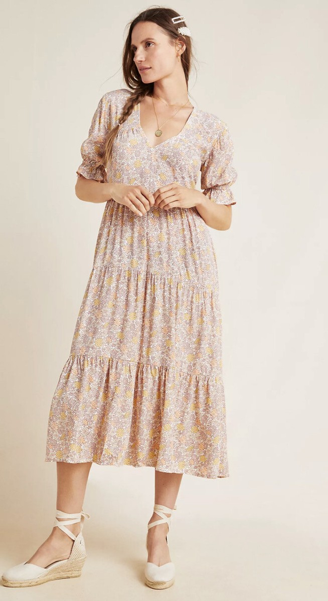 NEW Faithfull The Brand La Falaise Midi Dress Size XS Z251-6