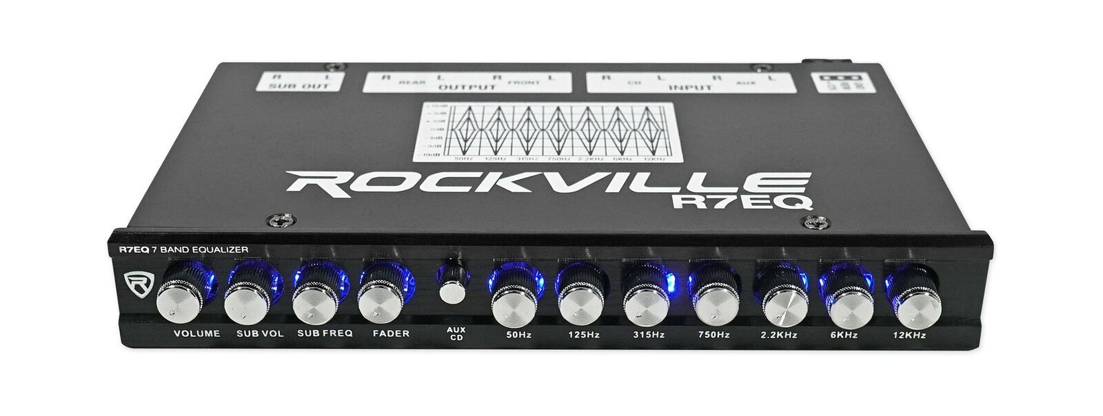 Rockville R7EQ 1 2 Din 7 Finally resale start Band Car w EQ Shipping included Equalizer Audio Front Re