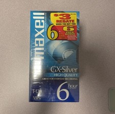 Maxell GX-Silver T-120 6 Pack High Quality 6 Hour VHS Tapes Brand New