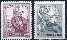 ?? CZECHOSLOVAKIA 1949 for CHILDREN SC#B166-67 MNH