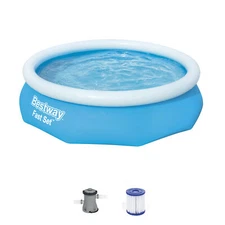 Bestway 10' x 30" Fast Set Inflatable Above Ground Swimming Pool w/ Filter Pump