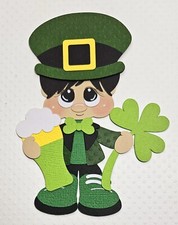 St. Patricks Green Beer Guy Black Hair. Scrapbook, Card Making Paper Piecing
