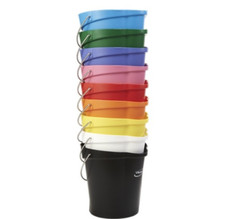 Vikan 5686 Hygiene Bucket 12 Litre Stainless Steel Handle – Colors