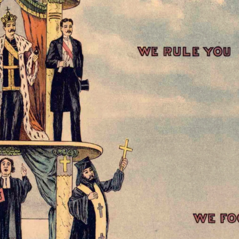 Póster Pirámide del Sistema Capitalista 1911, propaganda comunista anticapitalista Foto 2 de 3