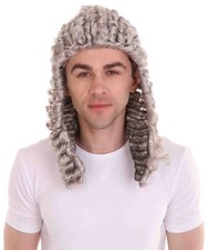 Colonial Judge Wig ? White Curly Powdered Wig ? 18th Century Costume Accessory