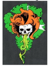 Grateful Dead Vintage Original 1990s Skull w/ Lizard Tongue Window Sticker Decal