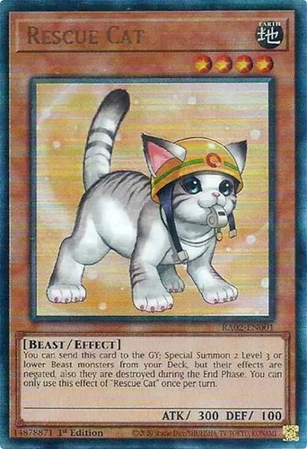 【ARS10】RESCUE CAT レスキューキャット RA02-EN001 Yugioh! - Rescue Cat - RA02-EN001 - Secret Rare - Alternate Art