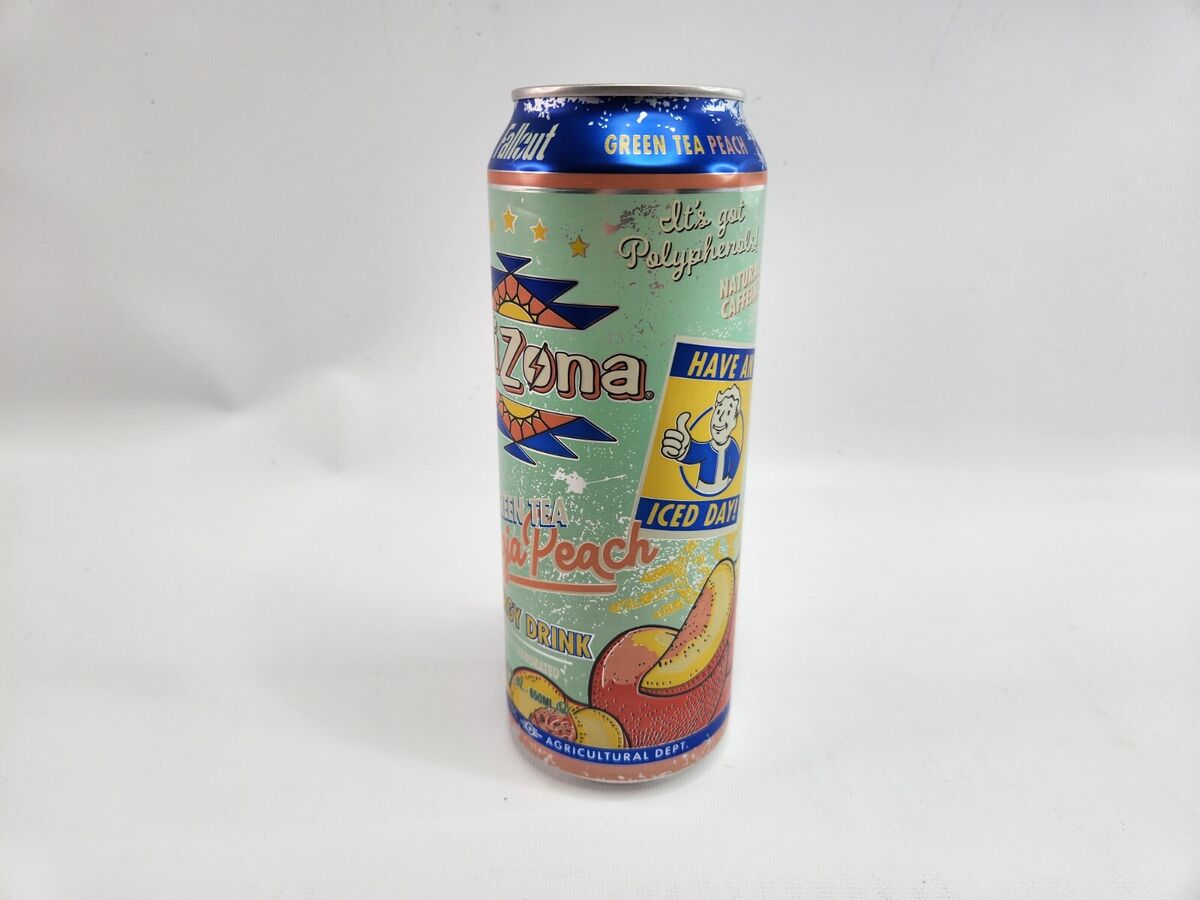 Arizona Fallout Green Tea Georgia Peach Energy Drink Can Vault-Tec
