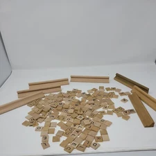 192 Scrabble Wooden Pieces for Word Scrabble or crafts plus 7 racks