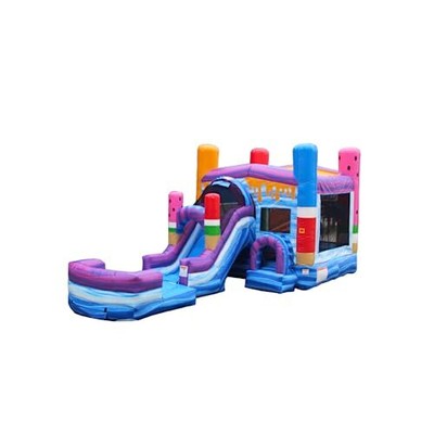 JumpOrange Ice Pops Bounce House Water Slide Combo with Pool (Blower Included),