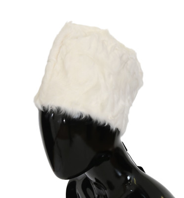 DOLCE & GABBANA Hat Beanie White Xiangao Lamb Fur Womens s  display picture 1