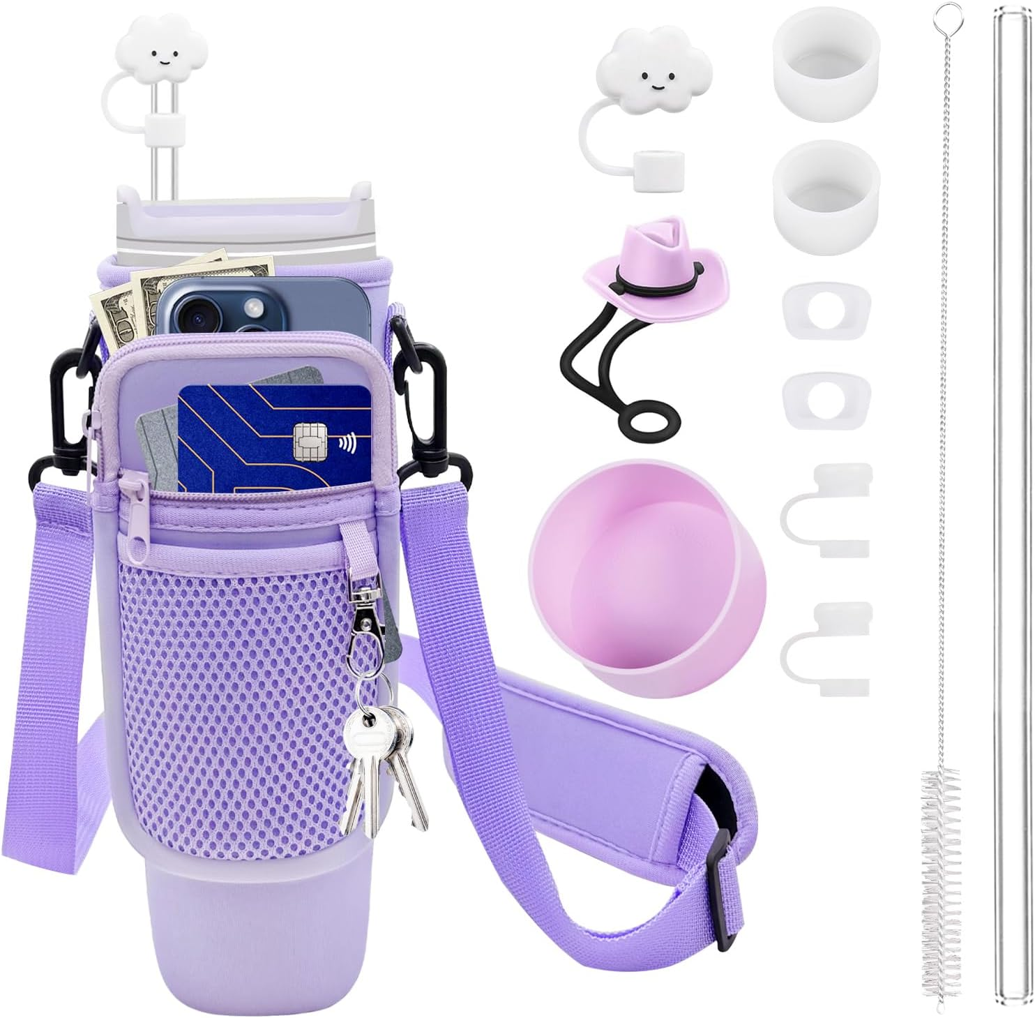 12PCS Accessories for Stanley Cup 40 Oz / 30 Oz Tumbler with Handle, Including C