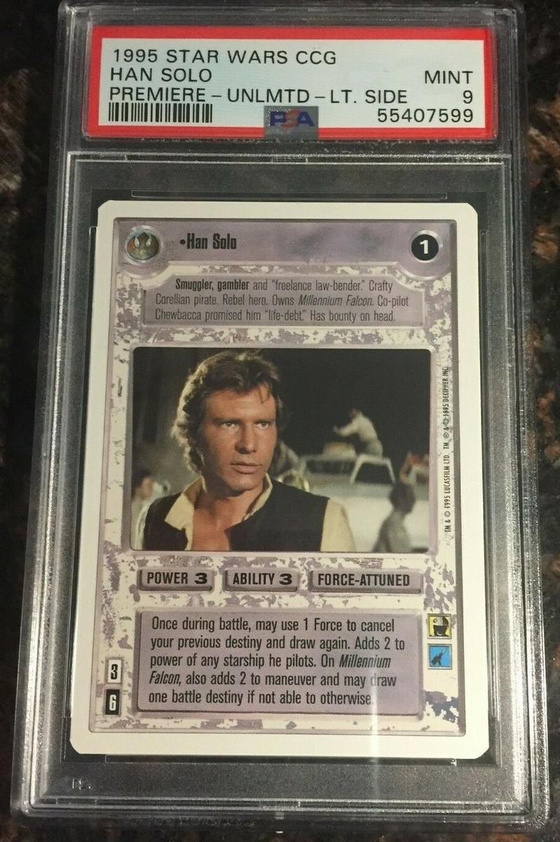 スターウォーズ CCG ハン・ソロ カード 1995 Star Wars CCG Han Solo Premiere Unlimited Light Side PSA 9