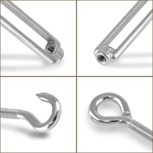 5pcs M5 Stainless Steel 304 Hook & Eye Turnbuckles Adjustable Wire Rope Tensi... - Picture 8 of 8
