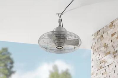 Hampton Bay Conyer 20'' Indoor Wet Outdoor 3-Speed Fan Silver - NO Hanging Hook
