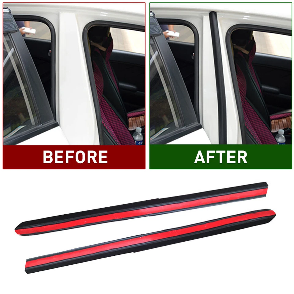 2pcs Car Door Rubber Seal Strip Filler Weatherstrip B Pillar Protector Strips Foto 3 de 4