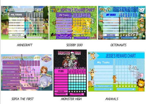 Children's Personalised Reward Chart. Kids behaviour, Chore, Toilet Training NEW - Picture 6 of 12