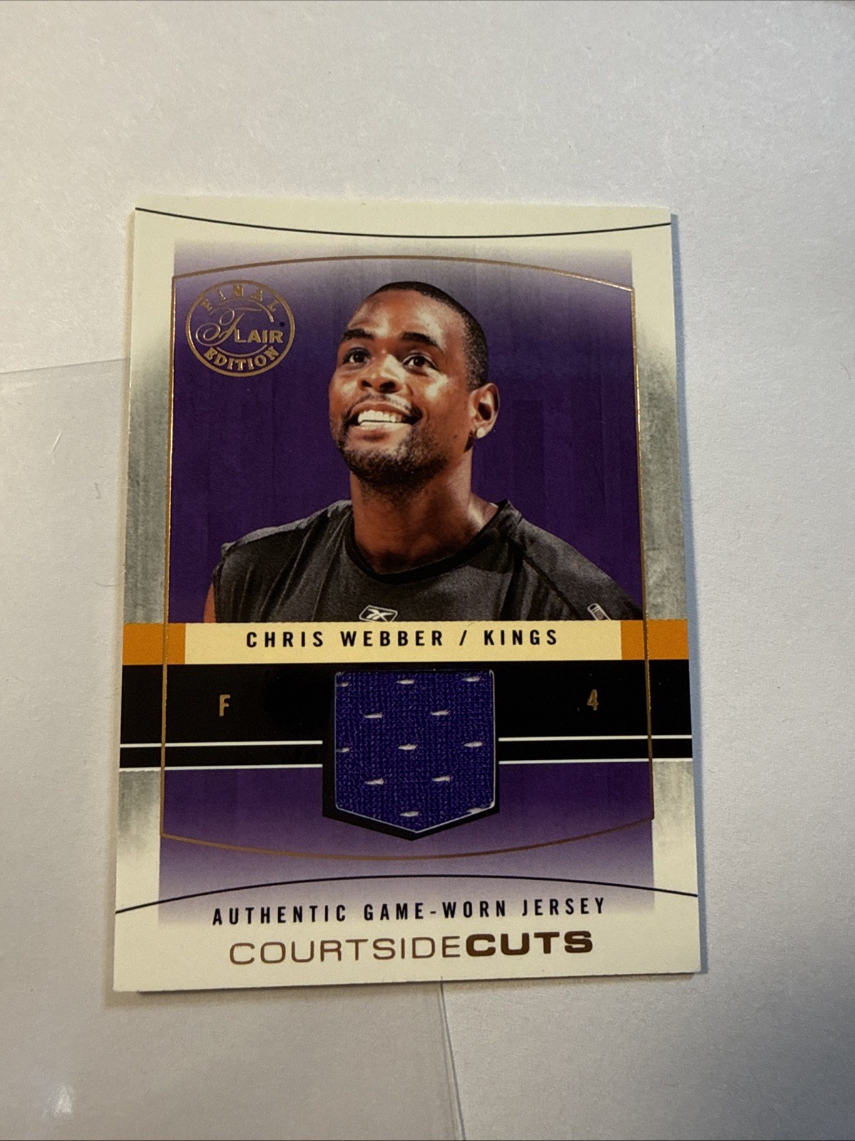 2003/04 Flair Final Edition Chris Webber #/75 Courtside Cuts Jersey #cc-cw Kings
