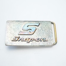 Snap On Tools Chrome Plated Solid Brass 1970s Vintage Belt Buckle