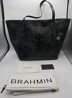 BRAHMIN ANNIKA IRONWOOD MELBOURNE Genuine Leather TOTE satchel shoulder bag NWT