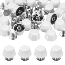 12mm Purse Handbag Feet, 25 Sets Round Flat Studs, White