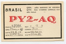 QSL Card PY2AQ Sao Paulo Brazil 1958