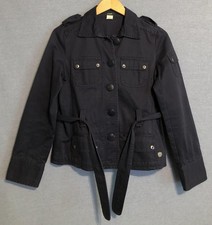Vintage J Crew Jacket Womens Small S Blue Belted Military Utility Field