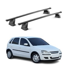 Stahl Dachträger für Opel Corsa C Schrägheck 2000-2006 TÜV 75 kg 2tlg Schwarz