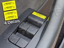 Tesla Emergency Handle Door Warning Label - Emergency Exit Only Stickers Model 3