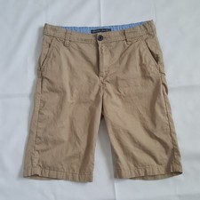 H M Boys Khaki Short 12-13Y Beige Chino Pockets Youth Cotton Adjustable Waist