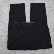 LAUREN Ralph Lauren Dress Pants Mens 38x32 Black Flat Front Poly/Rayon Stretch