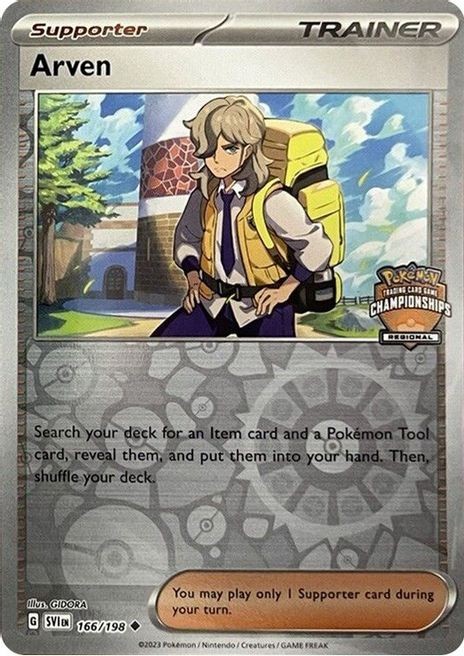 Arven - 166/198 - Pokemon Scarlet Violet Base Regional Championships Reverse NM