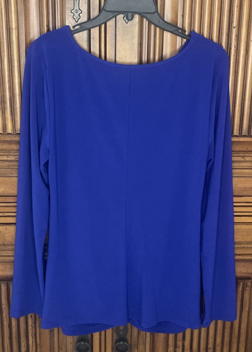 Narciso Rodriguez Design Nation Womens Top Extra Large XL Blue Ruched Flowing