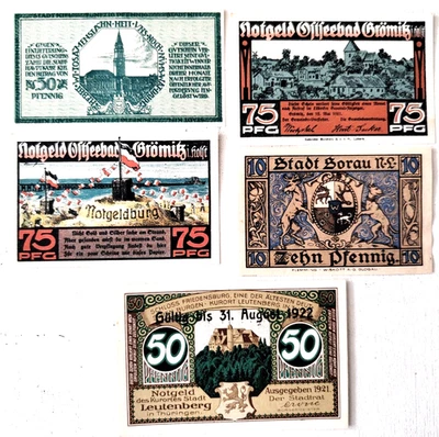 A/11 - ALLEMAGNE - DEUTSCLAND - Lot de 5 Notgeld 1920/21 - NEUF - UNC - Photo 1/2