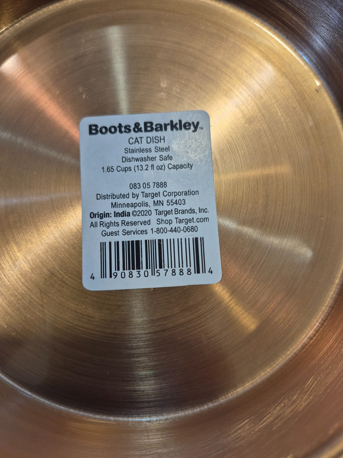 3 Boots & Barkley Cat Small Dog Food Water Bowls Copper Color Rubber Bottom New