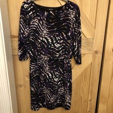 Nine West Black And Purple Abstract Design Size 6