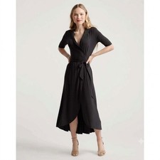 New Quince Tencel Midi Wrap Dress XS. Gorgeous soft flowy wrap dress