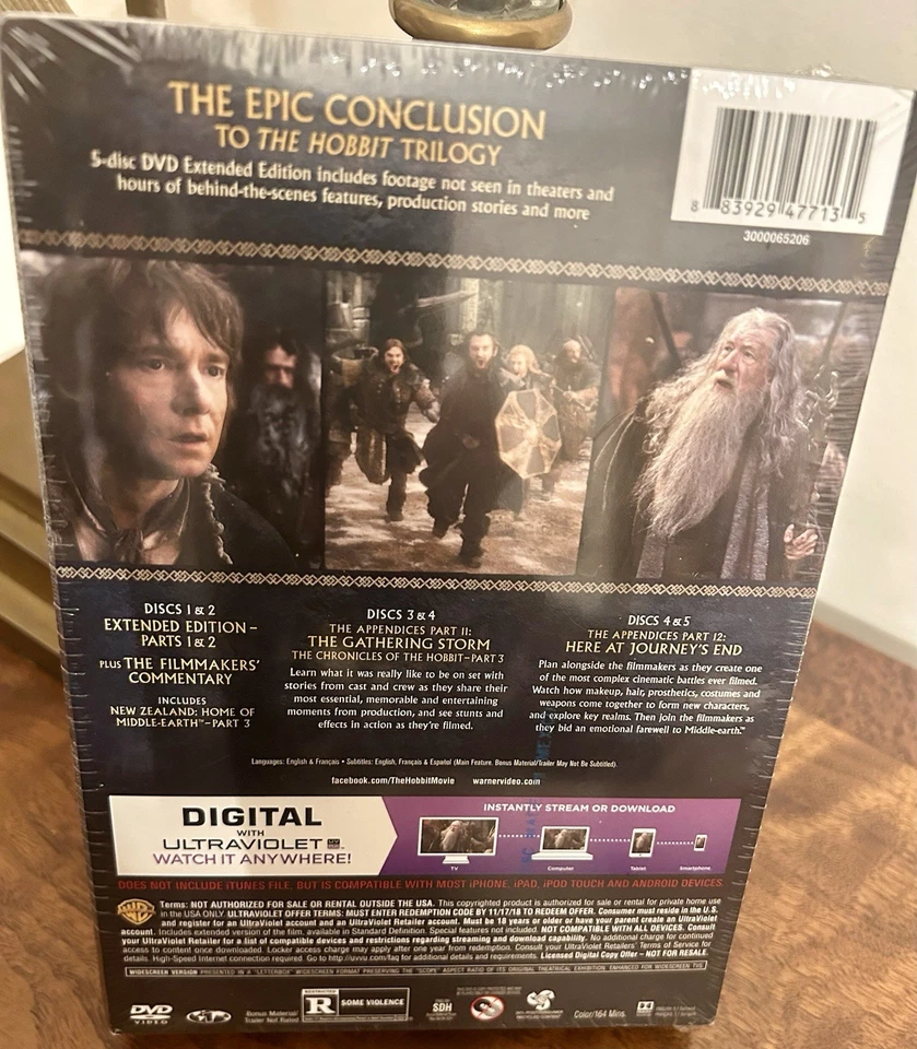 NEW Sealed The Hobbit The Battle of the Five Armies Extended Edition Five Disc - Image 4 of 4