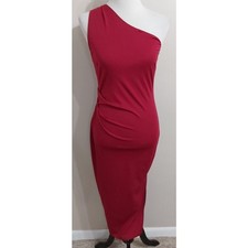 *NWT* Fashion Womens Maroon Medium One Shoulder Side Slit Dress #740