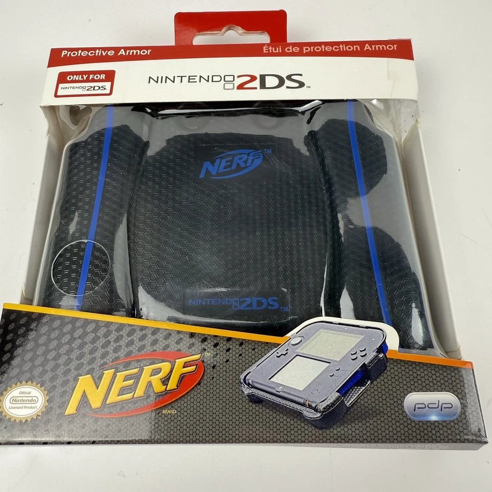 Funda Nerf Nintendo 2 DS Azul y Negra Protectora Armadura Mango Foto 2 de 4