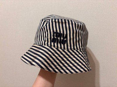 miumiu reversible bucket hat with pouch