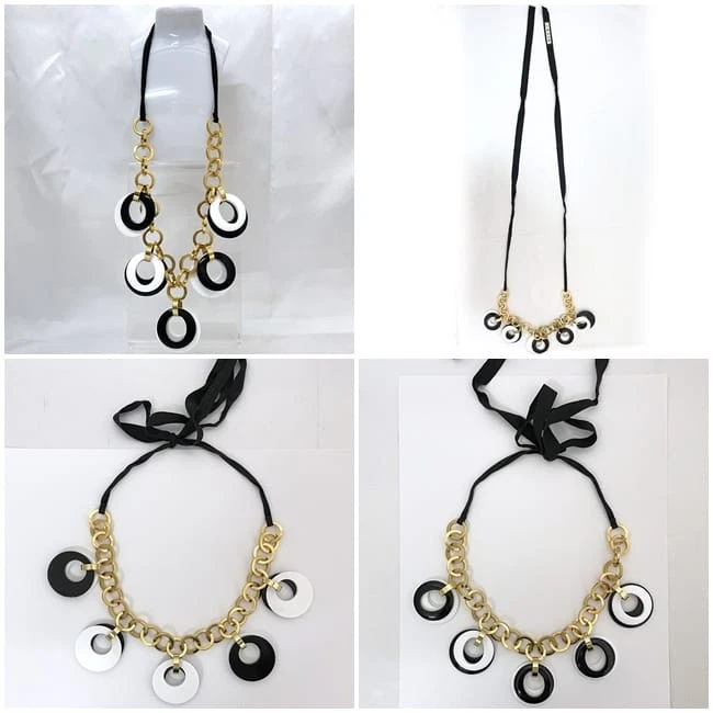 Collar Marni negro blanco oro metal plástico usado cadena MARNI accesorio cinta Foto 2 de 4