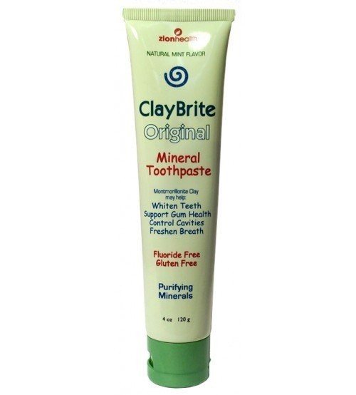 Оригинальная зубная паста Zion Health Claybrite 3,2 унции пасты