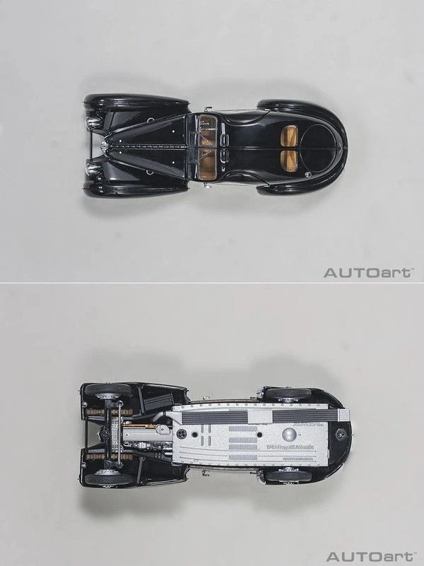 AUTOart 1/43 Bugatti Type 57SC Atlantic 1938 modello ruota disco nero nuovo - Immagine 4 di 4