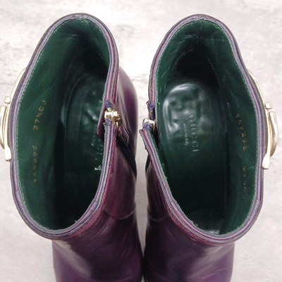 GUCCI Women's Ankle Short Boots Booties Purple Size US 7.5 Width C
