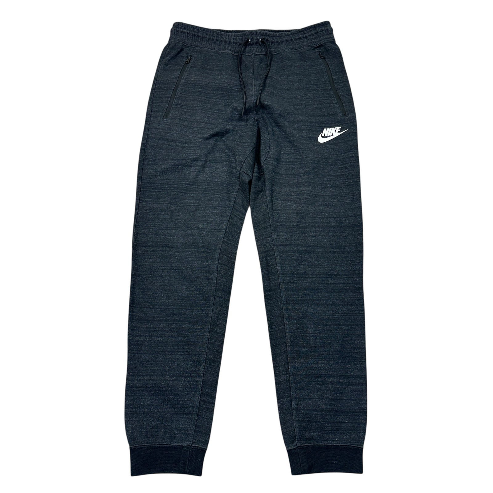 Nike Men's Medium Black Grey Cuffed Joggers Sweatpants-image