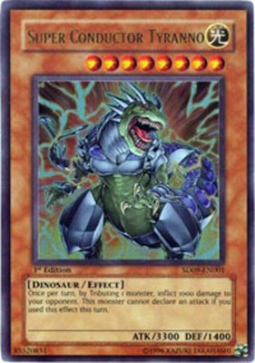 Super Conductor Tyranno - SD09-EN001 - Ultra Rare - 1st Edition - Heavily Played