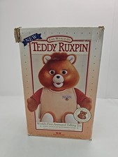 Teddy Ruxpin Doll 1985 Vintage Worlds Of Wonder WOW EUC W/Tape Box Airship READ