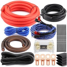 High-Power Car Audio Wiring Kit 1/0 Gauge OFC 6000W