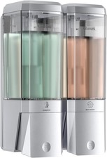 Shampoo and Conditioner Dispenser 2 Chamber No Drill Shower Soap Dispenser Wall